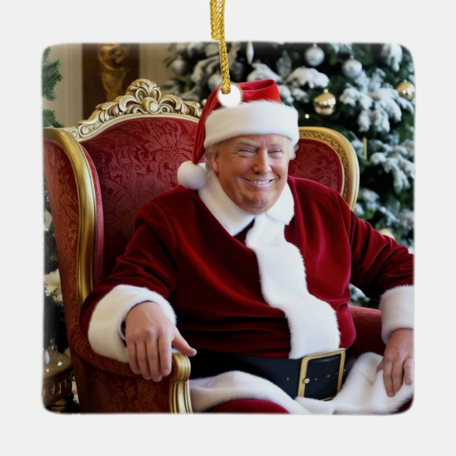 Donald Trump Santa Christmas Ornament (Front)