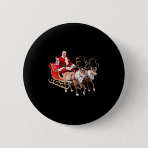 Donald Trump Santa Claus Sleigh Christmas Xmas Usa 2 Inch Round Button