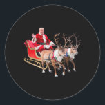 Donald Trump Santa Claus Sleigh Christmas Xmas Usa Classic Round Sticker<br><div class="desc">Donald Trump Santa Claus Sleigh Christmas Xmas Usa President</div>