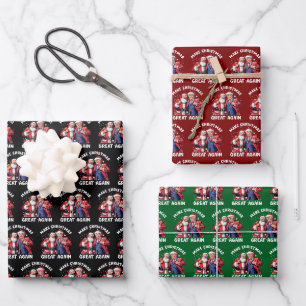 Donald Trump Santa Claus   Trump Santa Gift Wrapping Paper Sheet