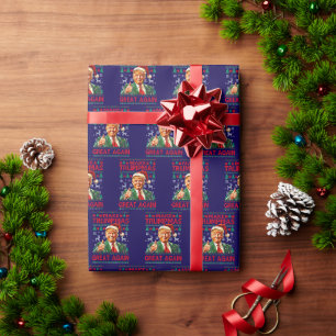 Donald Trump Santa hat Make Christmas Great Again Wrapping Paper