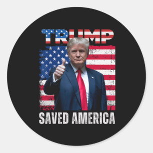 Donald Trump Saved America 47th President Inaugura Classic Round Sticker