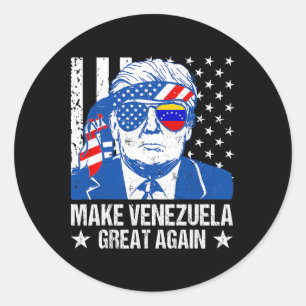 Donald Trump Shirt Funny Trump Make Venezuela Grea Classic Round Sticker