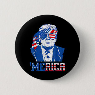 Donald Trump Shirt Merica Trump Sungl Us Flag 4th  2 Inch Round Button