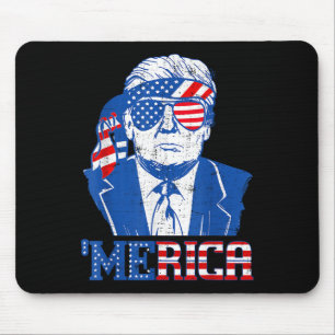 Donald Trump Shirt Merica Trump Sungl Us Flag 4th Mouse Pad