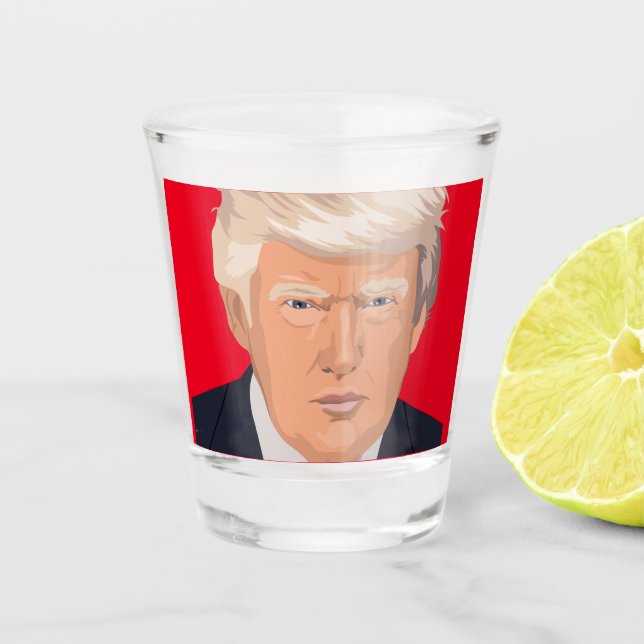 DONALD TRUMP SHOT GLASS GLASSES (Front)