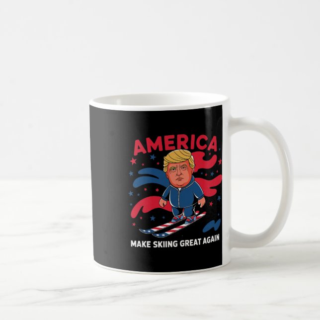 Donald Trump Skiing America - Make Skiing Great Ag Coffee Mug (Right)