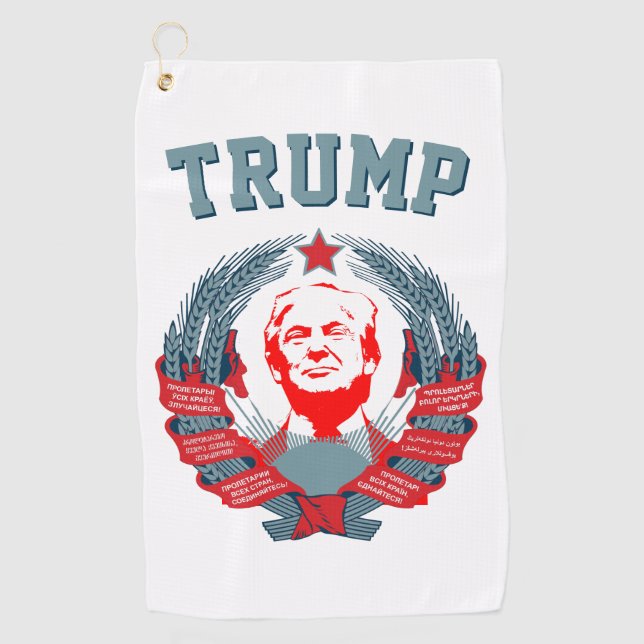 Donald Trump Soviet Emblem Golf Towel (Front)