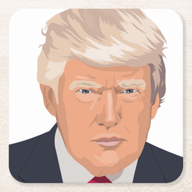 DONALD TRUMP SQUARE PAPER COASTER (Front)
