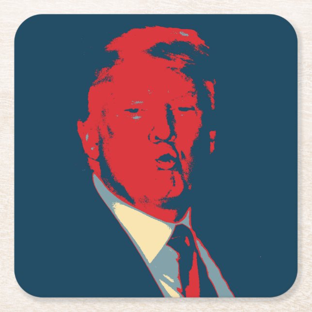 Donald Trump Square Paper Coaster (Front)