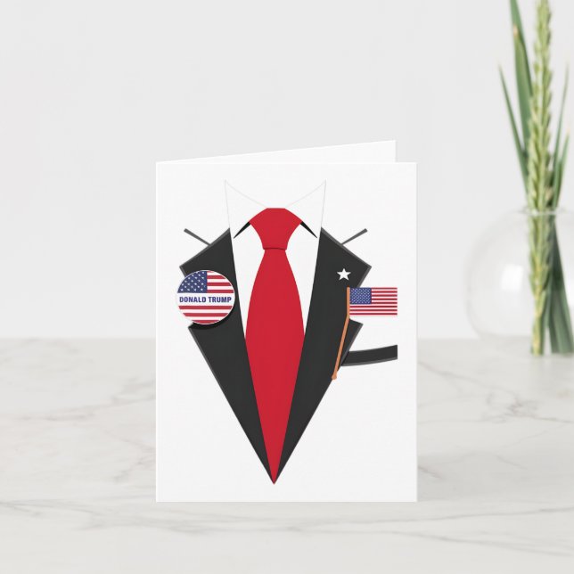 Donald Trump Suit And Tie Halloween Costume 1  Card (Front)