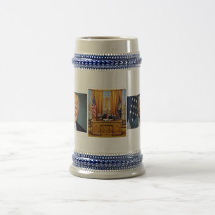 Donald Trump sur tasse bleue/grise de 22 onces
