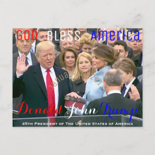 Donald Trump taking his Oath of Office January 20 Postcard