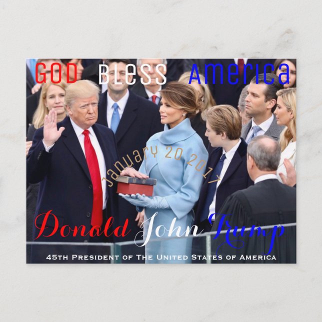 Donald Trump taking his Oath of Office January 20 Postcard (Front)