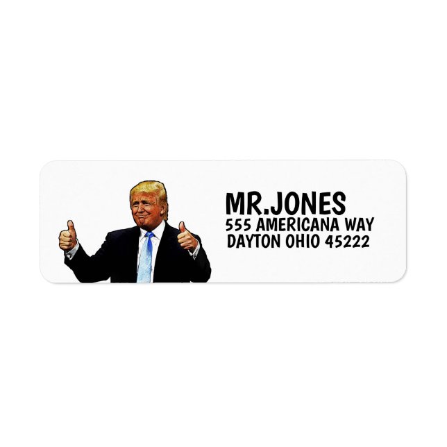 DONALD TRUMP THUMBS UP Return Address Label (Front)