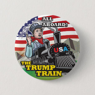 Donald TRUMP TRAIN Political American Movement USA 2 Inch Round Button