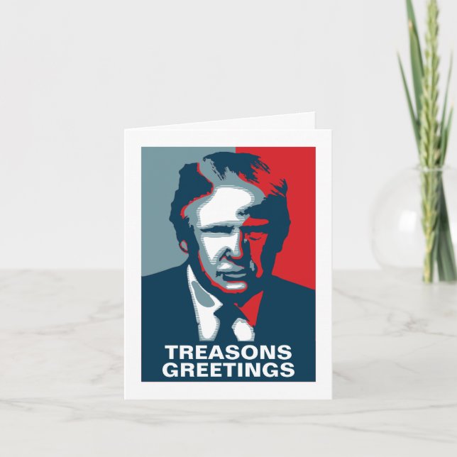 Donald Trump TREASONS GREETINGS Christmas Holiday Card (Front)