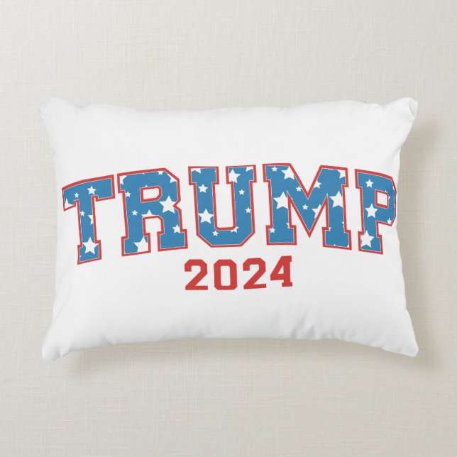 Donald Trump  - Trump 2024 Keep America Great Accent Pillow (Front)