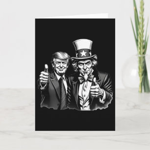 Donald Trump Uncle Sam Selfie Thumbs Up Funny Mens Card