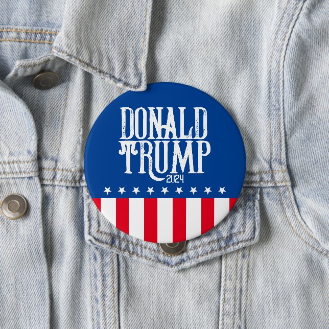 Donald Trump Unique 2024 Election Campaign  4 Inch Round Button (In Situ)