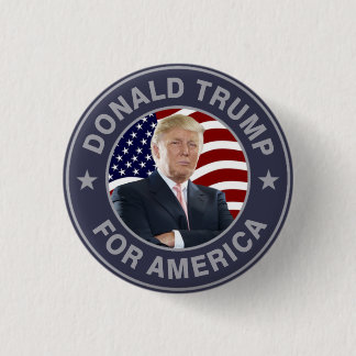Donald Trump US Flag 1 Inch Round Button