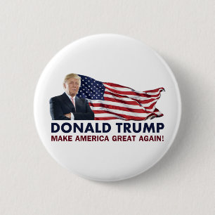 Donald Trump US Flag 2 Inch Round Button