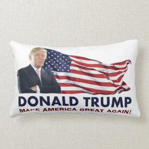 Donald Trump US Flag Lumbar Pillow