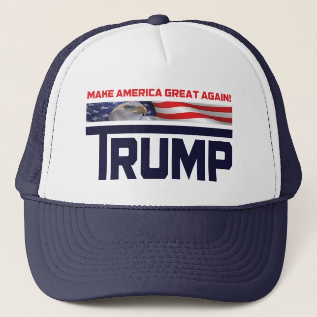 Donald Trump US Flag Trucker Hat (Front)