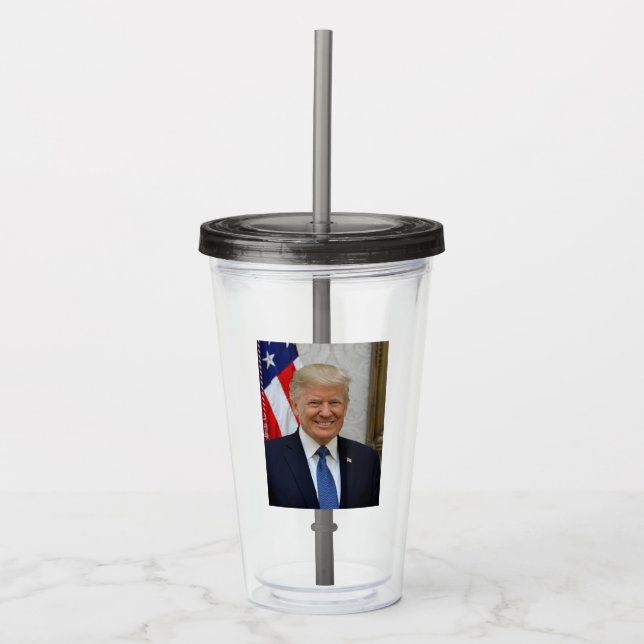 Donald Trump US President White House MAGA 2024  Acrylic Tumbler (Front)
