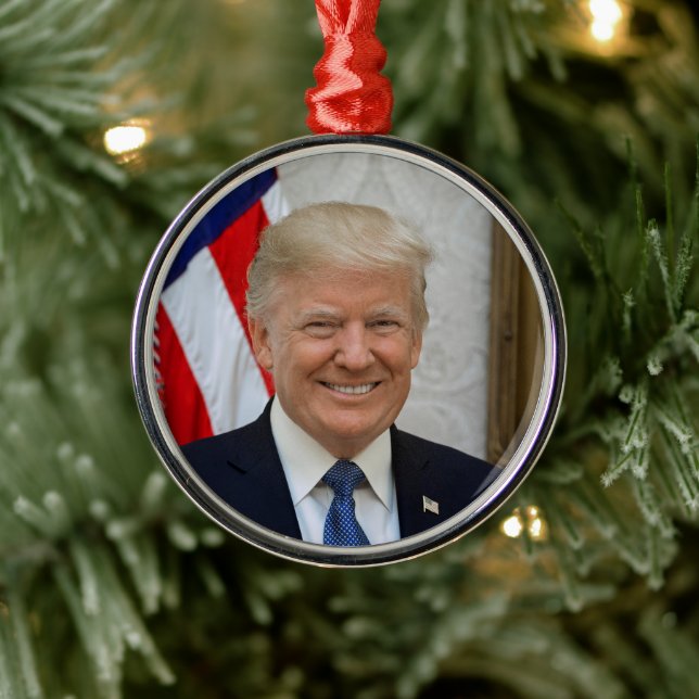 Donald Trump US President White House MAGA 2024  Metal Ornament (Tree)
