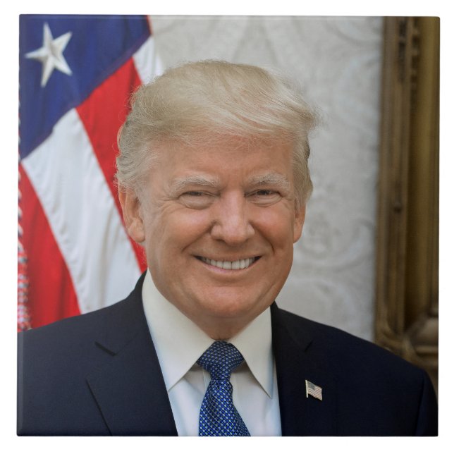 Donald Trump US President White House MAGA 2024  Tile (Front)