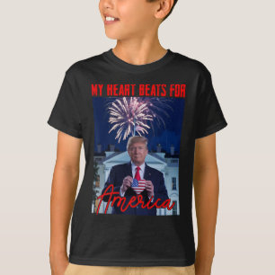 Donald Trump Valentine My Heart Beats For America T-Shirt