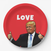 DONALD TRUMP VALENTINE'S DAY PAPER PLATES