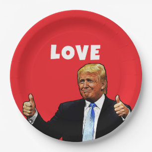 DONALD TRUMP VALENTINE'S DAY PAPER PLATES