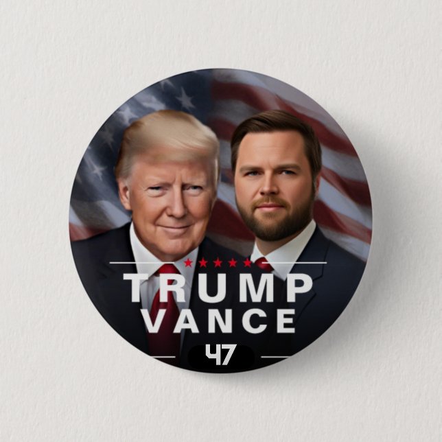 Donald Trump vance 47 election  2 Inch Round Button (Front)