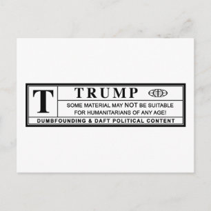 Donald Trump Warning Label Postcard