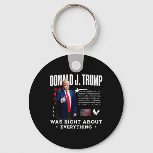 Donald Trump Was Right About Everything - Trump 20 Keychain