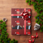 DONALD TRUMP WEARING SANTA HAT WRAPPING PAPER<br><div class="desc">DONALD TRUMP WEARING A SANTA HAT wrapping paper</div>