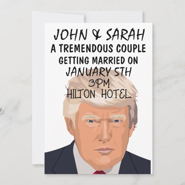 DONALD TRUMP WEDDING INVITATIONS PERSONALIZE (Front)