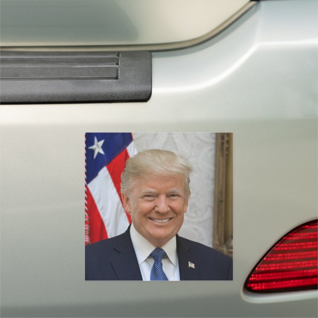Donald Trump White House President Portrait Car Magnet (In Situ)