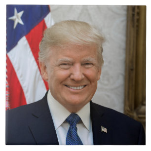 Donald Trump White House President Portrait Cerami Tile