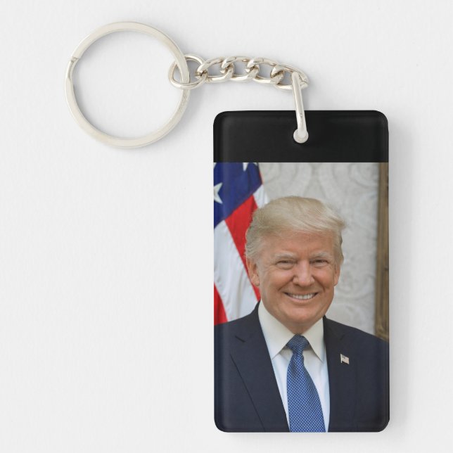 Donald Trump White House President Portrait Keycha Keychain (Front)