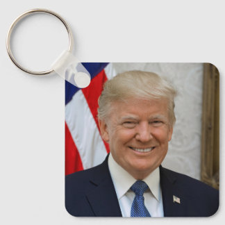 Donald Trump White House President Portrait Keycha Keychain