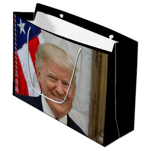 Donald Trump White House President Portrait Large  Large Gift Bag