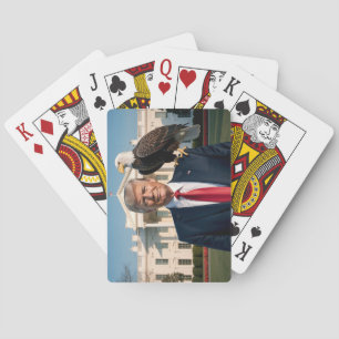 Donald Trump with American Eagle on his shoulder Playing Cards