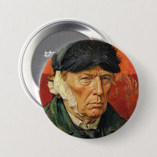 Donald Trump with Bandaged Ear 3 Inch Round Button