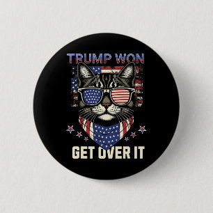 Donald Trump Won 2024 Election Cats For Trump Men  2 Inch Round Button