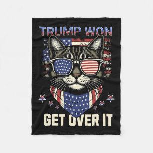 Donald Trump Won 2024 Election Cats For Trump Men  Fleece Blanket
