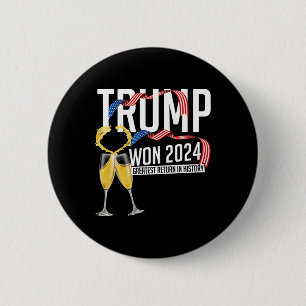Donald Trump Won 2024 Election Inauguration Men Wo 2 Inch Round Button
