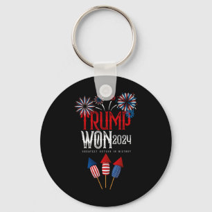 Donald Trump Won 2024 Election Inauguration Men Wo Keychain